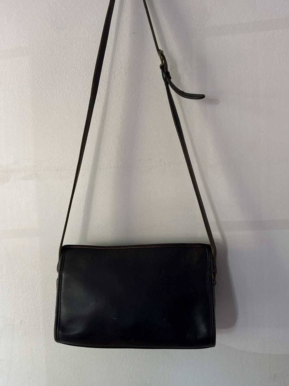 Vintage 90s Coach Black Leather Crossbody Bag